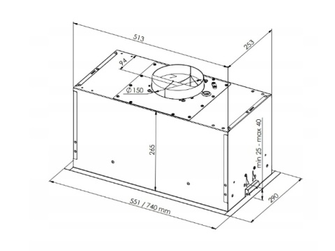 Okap CIARKO DESIGN Duo 74 Biały Cichy Podszafkowy BLDC Booster 740m3/h
