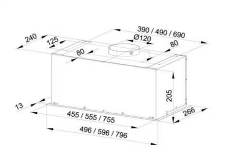 Okap do zabudowy Maan FIUGI 60 Satyna podszafkowy 60 cm 310 m3h LED