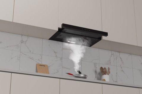 Okap kuchenny KÖNIGBLUM TET350B 60cm Czarny Szkło 351m3 Teleskopowy Dotyk