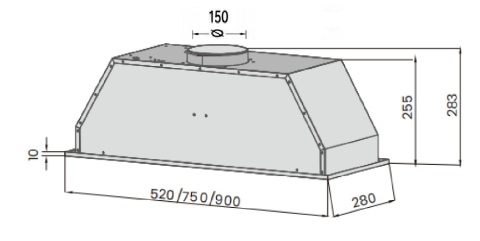Okap kuchenny KÖNIGBLUM WM626B 52cm Czarny Szkło 626m3 Przyciski