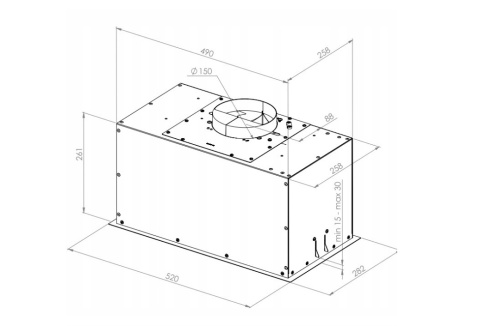 Okap wkład Ciarko Design Luno 52 615m3/h Cook Assist Warm2Cold 52cm Czarny