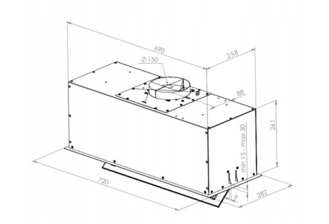 Okap wkład Ciarko Design Luno 72 685m3/h Cook Assist Warm2Cold 72cm Biały