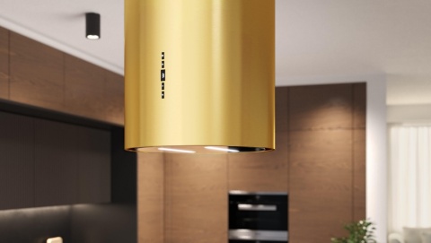 Okap wyspowy Tuba Malwa 2 39 Gest Złoty Połysk 39cm Cichy 715 m³/h H2H