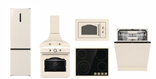 Piękny Zestaw Retro do zabudowy Gorenje Kremowy 6 elementów ll