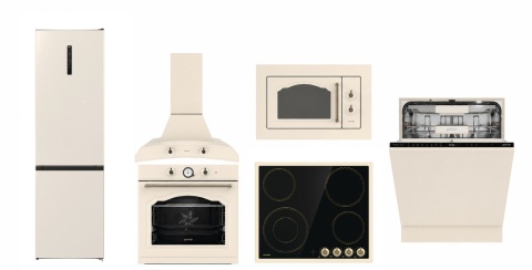 Piękny Zestaw Retro do zabudowy Gorenje Kremowy 6 elementów ll