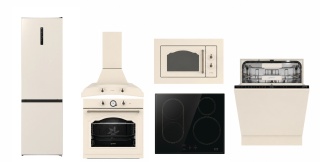 Piękny Zestaw Retro do zabudowy Gorenje Kremowy 6 elementów lll