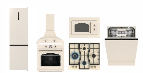 Piękny Zestaw Retro do zabudowy Gorenje Kremowy 6 elementów