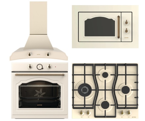 Piękny zestaw Gorenje Retro do zabudowy 4 elementy kremowy